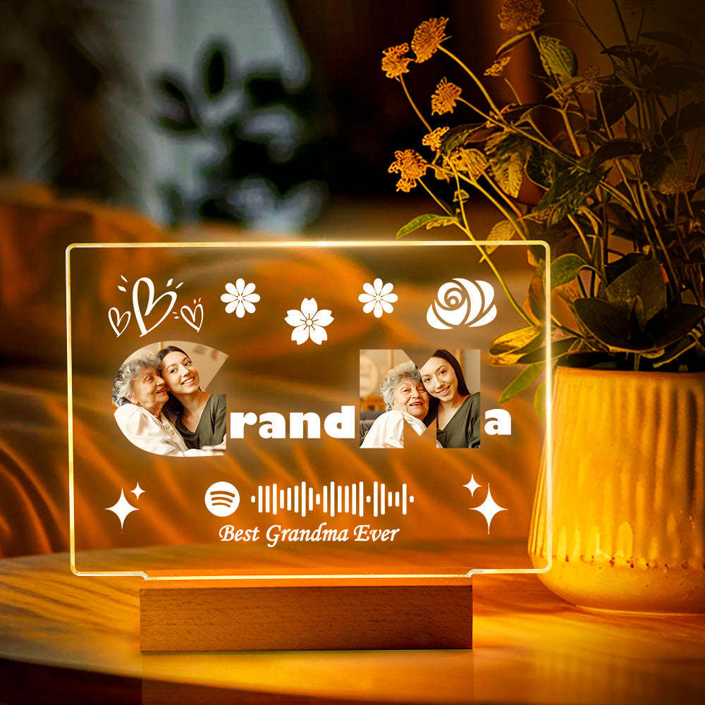 Custom Mother's Day Night Light Spotify Night Light Custom Night Light For Grandma - myphotowalletuk