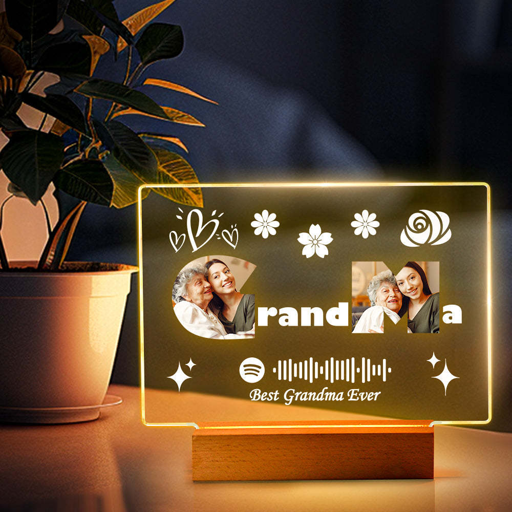 Custom Mother's Day Night Light Spotify Night Light Custom Night Light For Grandma - myphotowalletuk