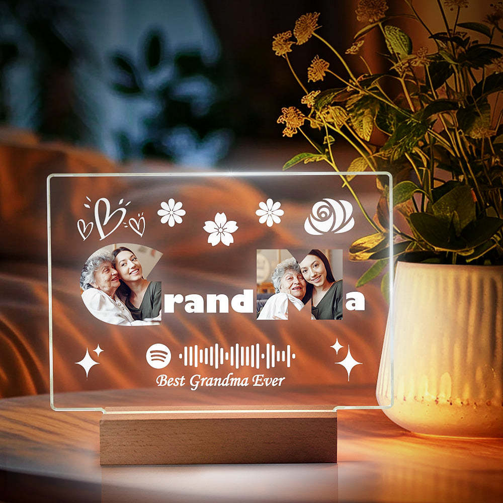 Custom Mother's Day Night Light Spotify Night Light Custom Night Light For Grandma - myphotowalletuk