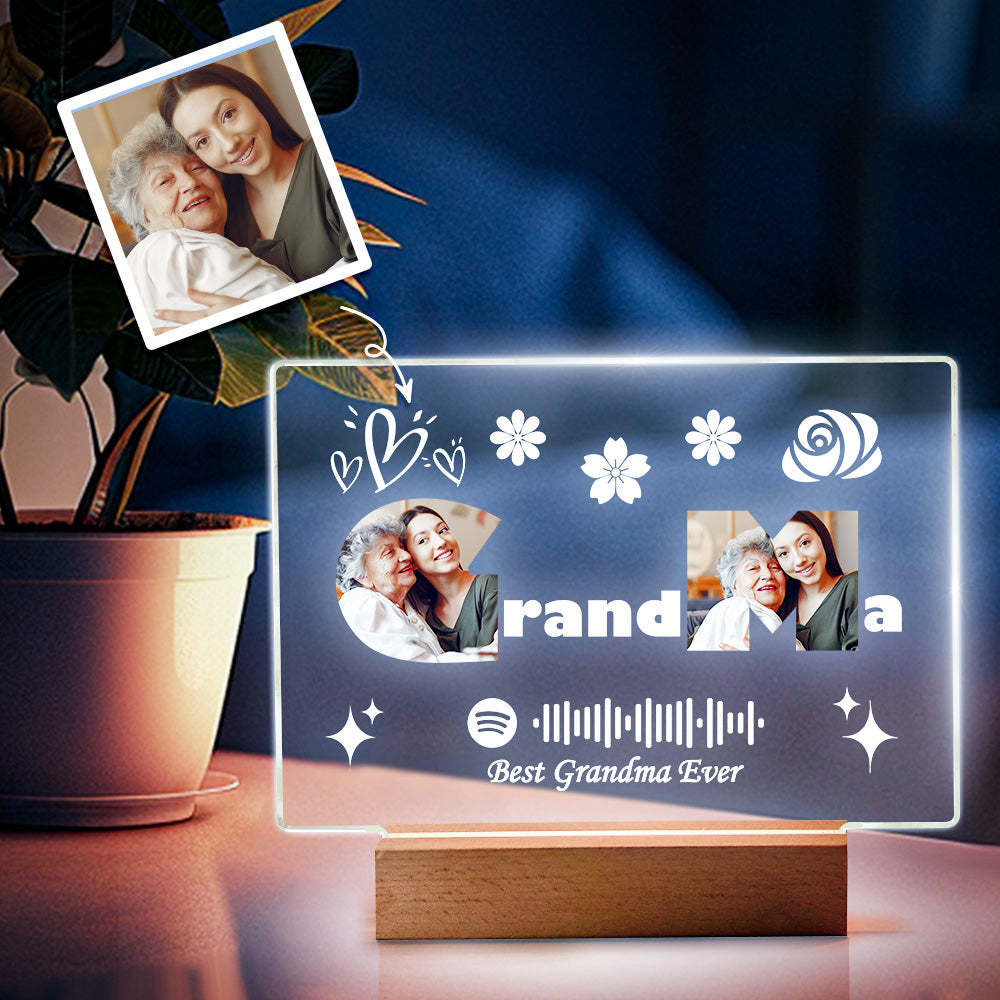 Custom Mother's Day Night Light Spotify Night Light Custom Night Light For Grandma - myphotowalletuk