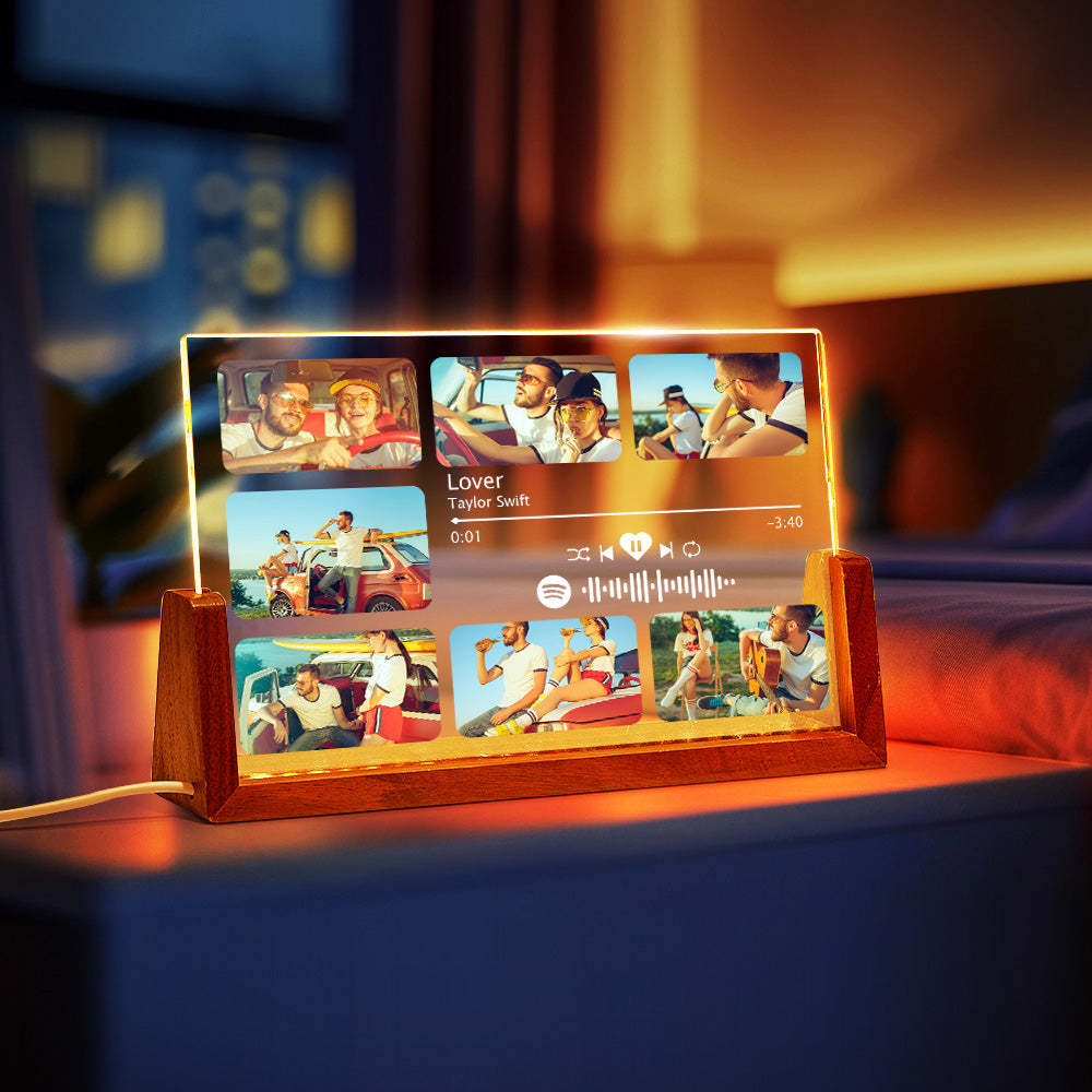 Personalized Song Night Light Couple Gifts With Photo Music Plaque Best Gift For Her - myphotowalletuk