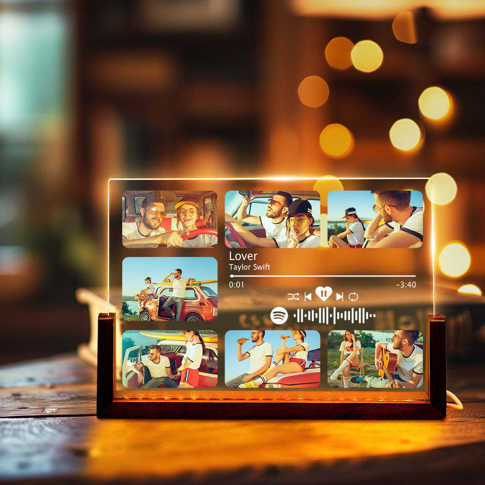 Personalized Song Night Light Couple Gifts With Photo Music Plaque Best Gift For Her - myphotowalletuk