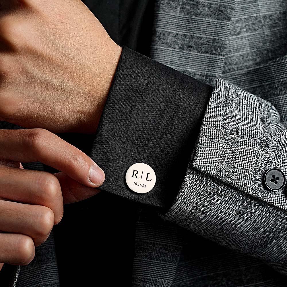 Personalized Cuff Links | Groomsmen CuffLinks | Wedding Gifts | Custom Cufflinks for Him | Round Cufflinks | Anniversary Gift