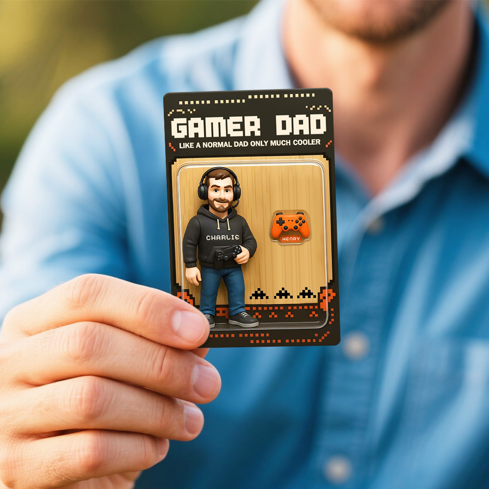 Custom Father's Day Poke Game Card Personalized Game Inspired Card Gift for Dad Father's Day Keepsake - MyFaceTshirt