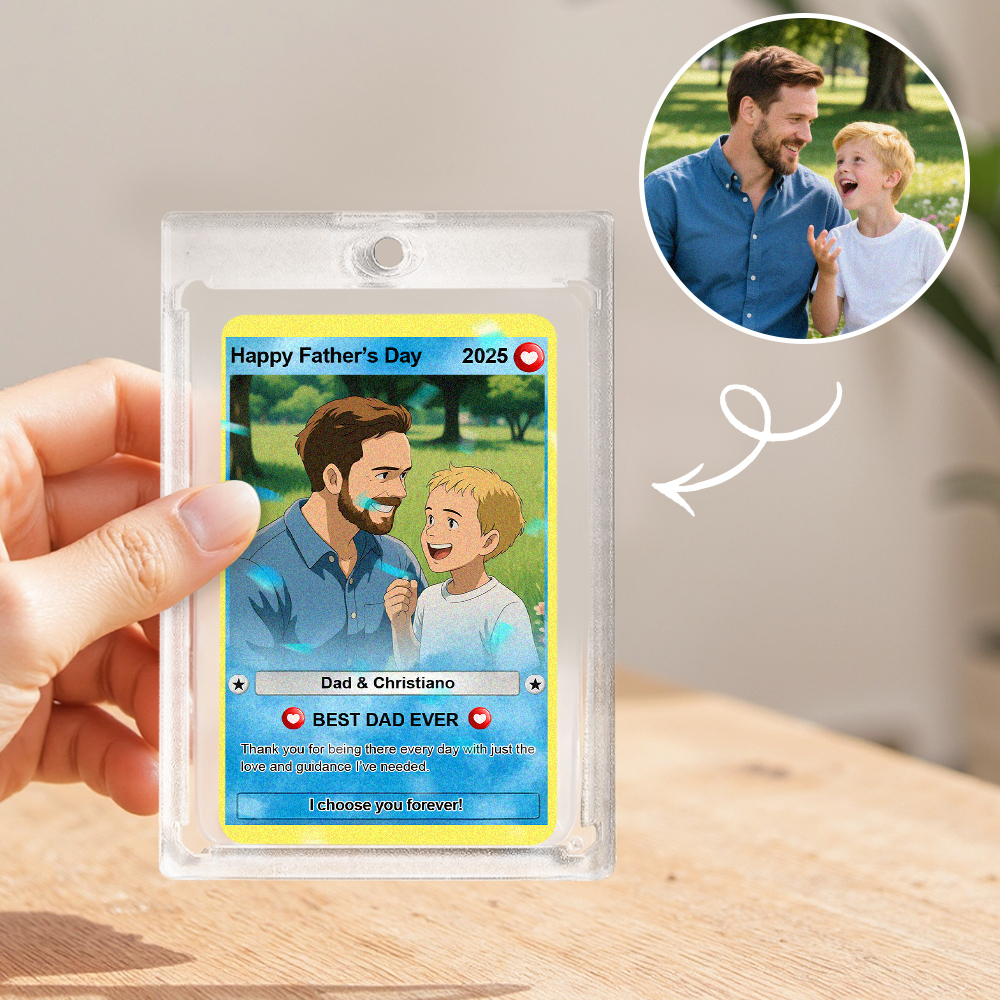 Father's Day Poke Card, Custom Poke Card, Gift For dad, Father's Day Gift, Custom Poke Present - MyFaceTshirt