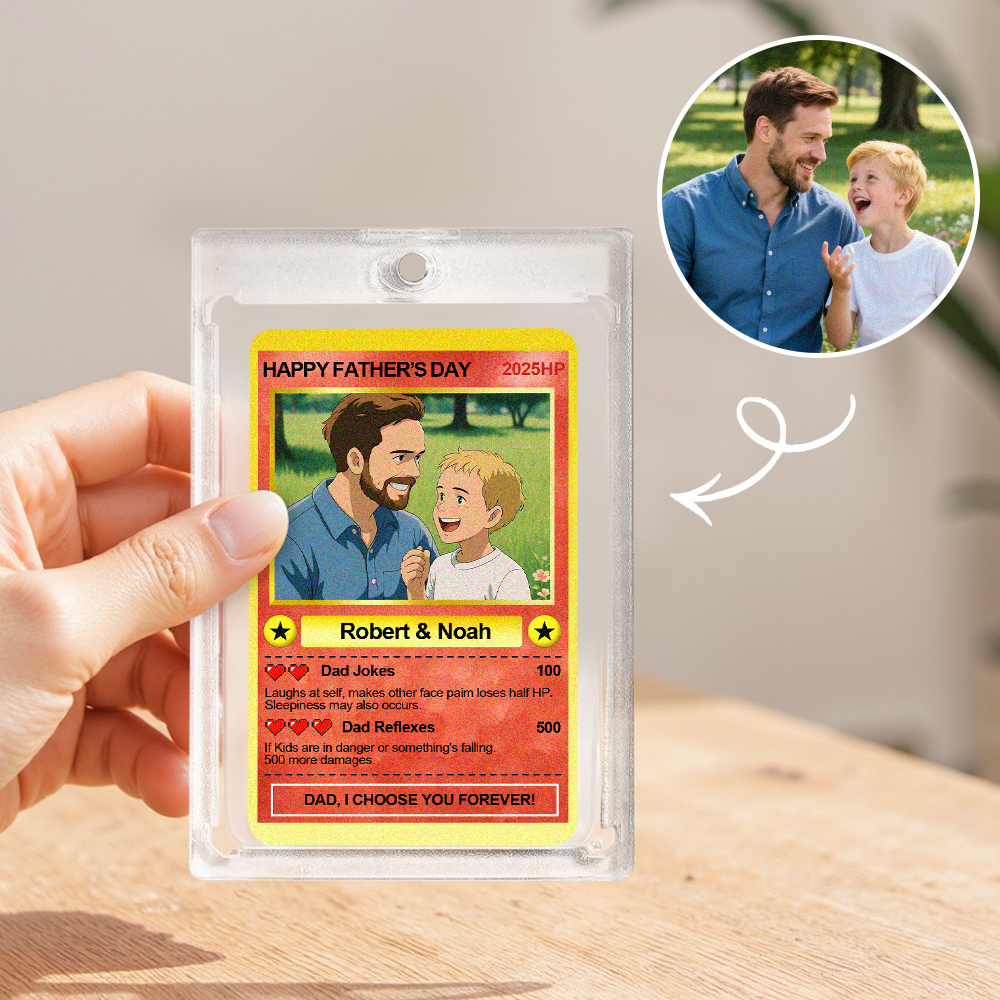 Father's Day Poke Card, Custom Poke Card, Gift For dad, Father's Day Gift, Custom Poke Present - MyFaceTshirt