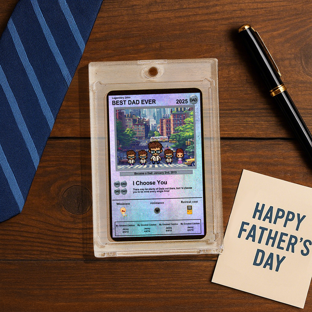 Personalized Poke Father's Day Card - Custom Gift for Dad - Personalized Father's Day Gifts - Father's Day Present - Dad Gifts