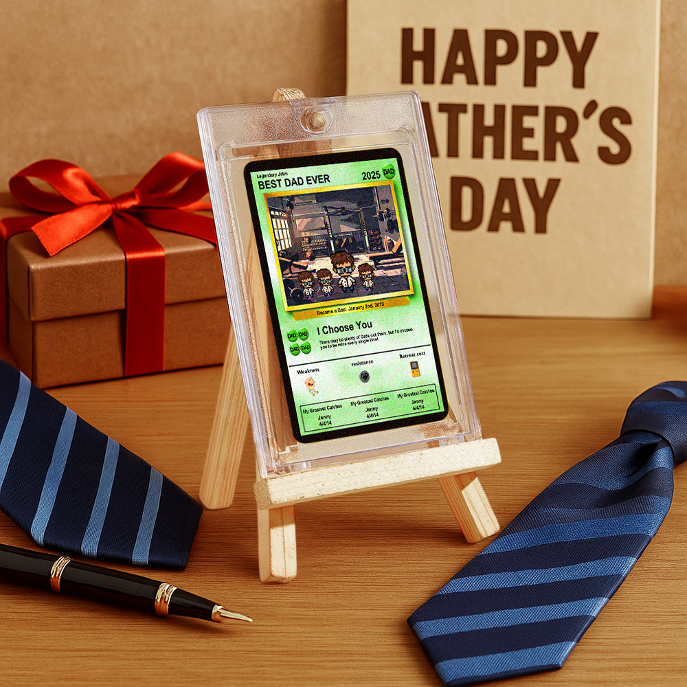 Personalized Poke Father's Day Card - Custom Gift for Dad - Personalized Father's Day Gifts - Father's Day Present - Dad Gifts