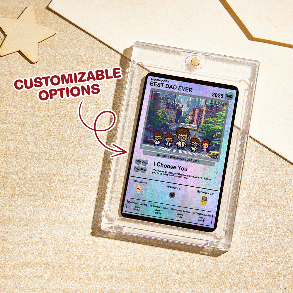 Personalized Poke Father's Day Card - Custom Gift for Dad - Personalized Father's Day Gifts - Father's Day Present - Dad Gifts