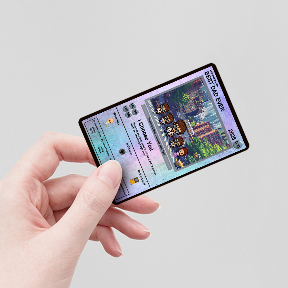 Personalized Poke Father's Day Card - Custom Gift for Dad - Personalized Father's Day Gifts - Father's Day Present - Dad Gifts