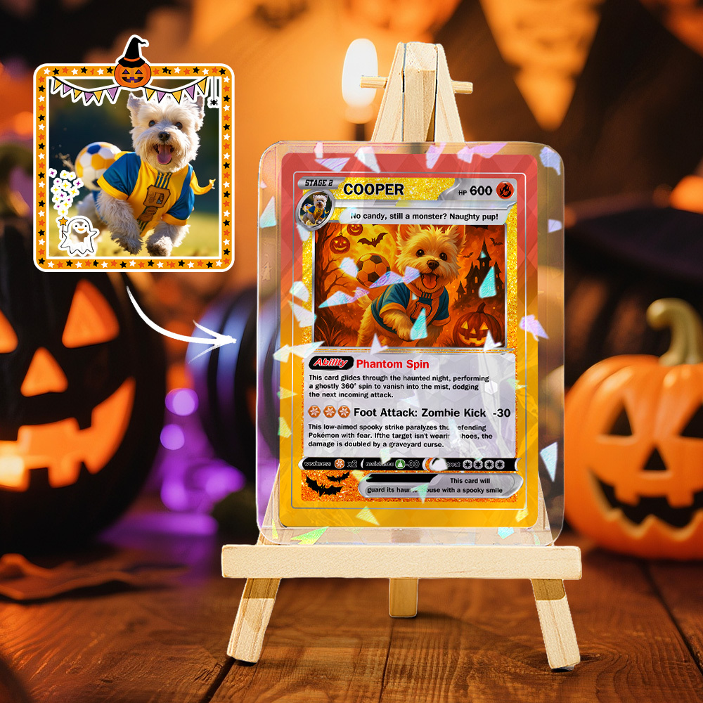 Custom Christmas Game Card Personalized Cartoon Trading Card with Photo & Name, Unique Holiday Gift for Lover - 