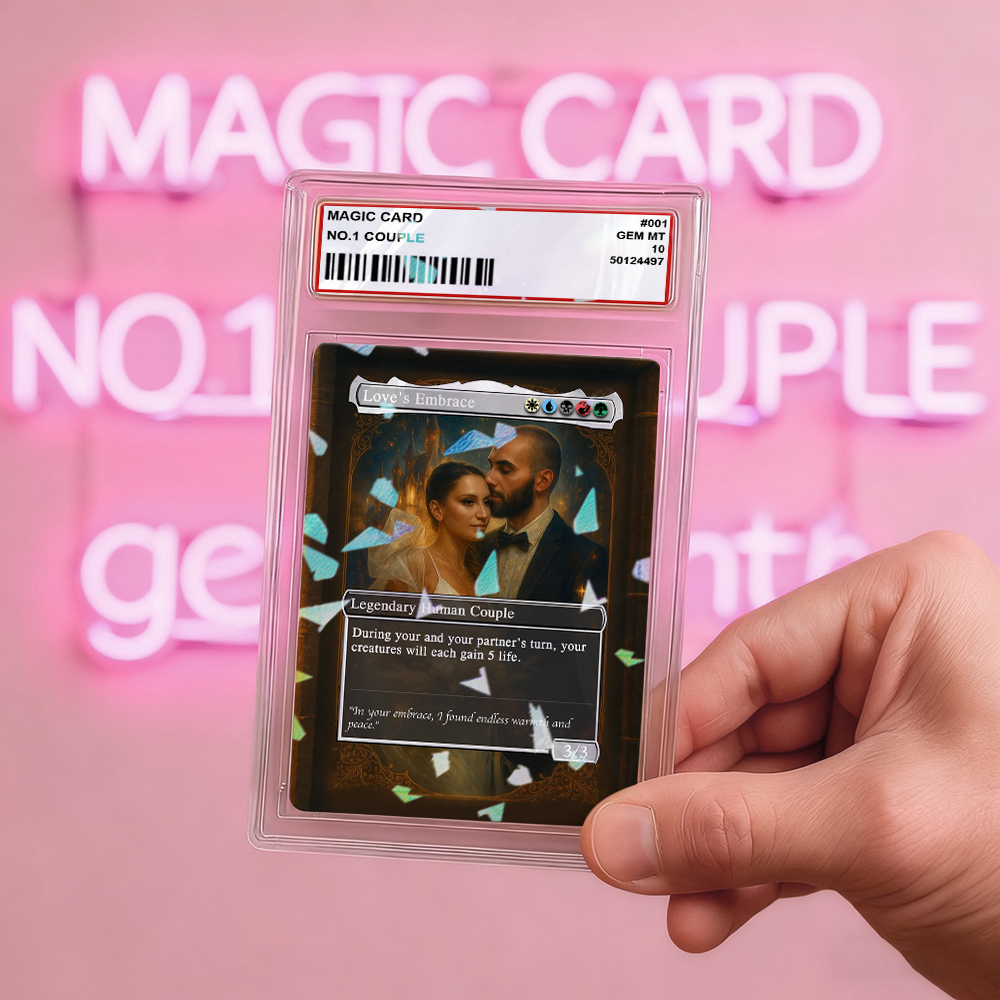 Custom Anime Couples Magic Card Personalized Photo Magic Anime Card Anniversary Gift for Couples - 