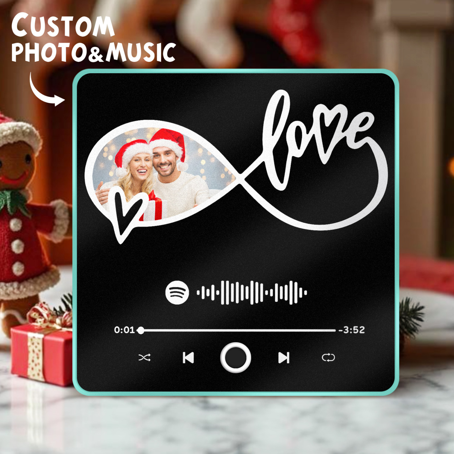 Customized Album Fridge Magnet Personalized Music Fridge Magnet Can Play Songs Christmas Gift - 
