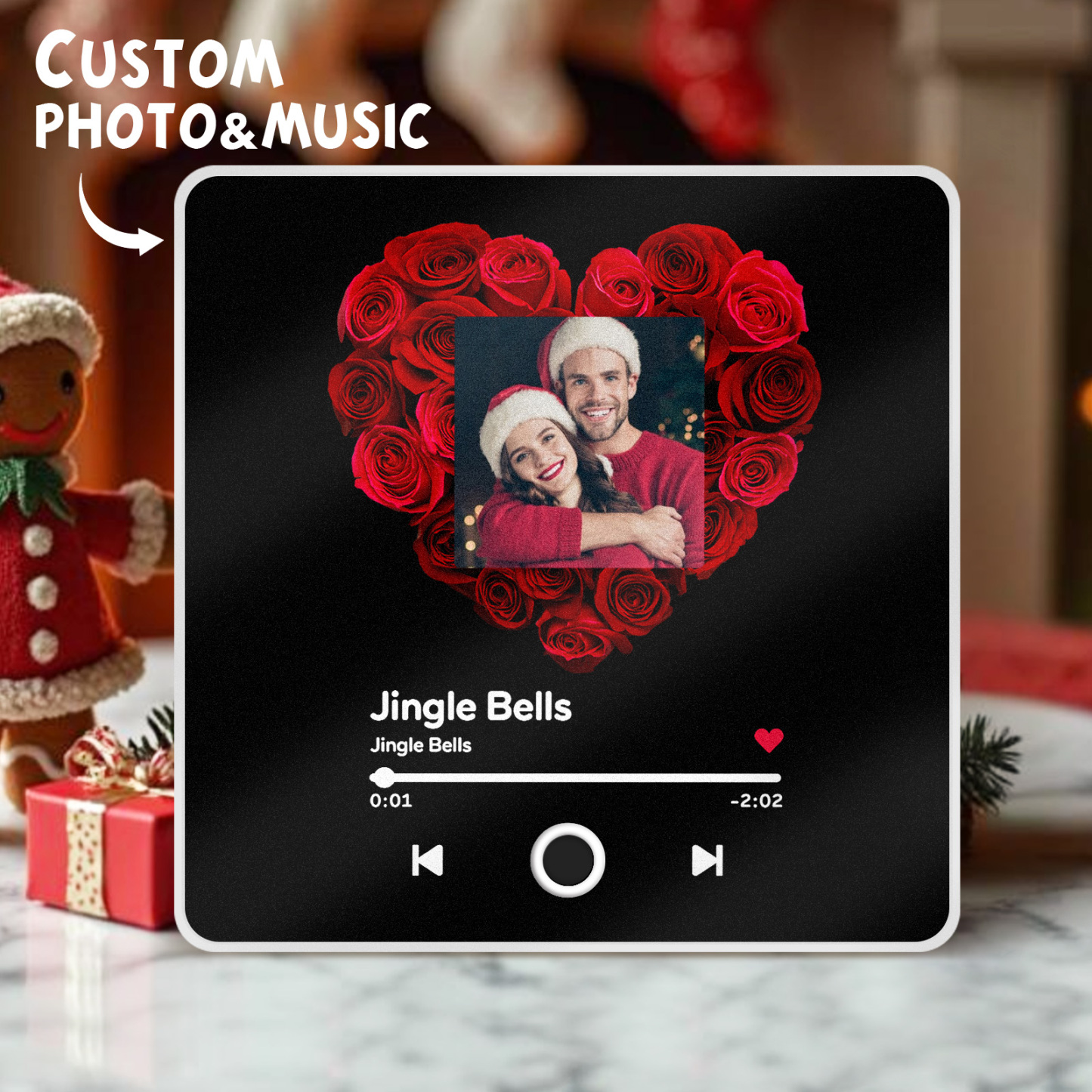 Customized Album Fridge Magnet Personalized Music Fridge Magnet Can Play Songs Christmas Gift - 
