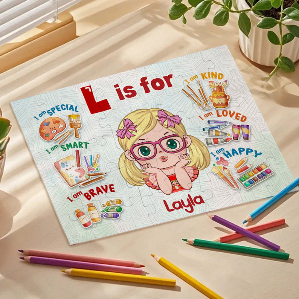 Custom Jigsaw Puzzle Personalized Young Artists At-Home Gift for Kids -