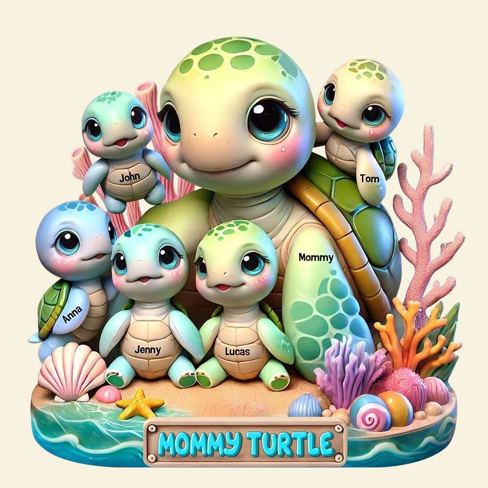 Personalized Gift For Mom Plaque, Lion Mom & Little Cubs - 