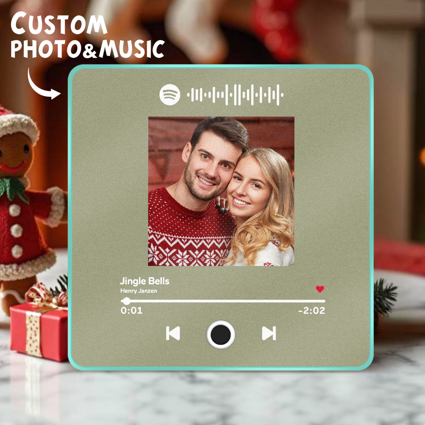 Customized Album Fridge Magnet Personalized Music Fridge Magnet Can Play Songs Christmas Gift - 