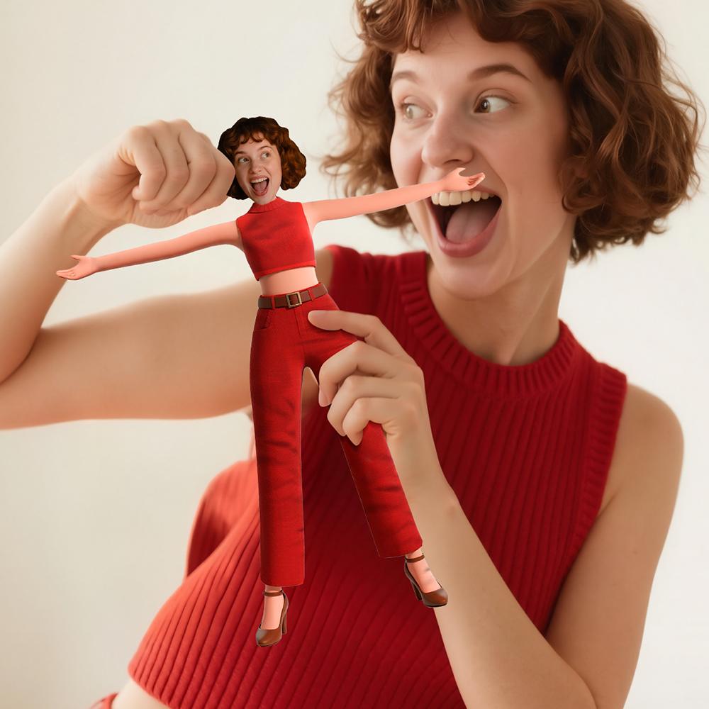 Custom Mini Me Doll with Full Body Photo Flexible Arms & Legs Funny Gag Gift -