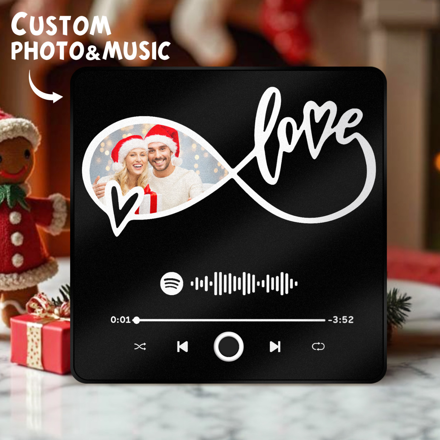 Customized Album Fridge Magnet Personalized Music Fridge Magnet Can Play Songs Christmas Gift - 