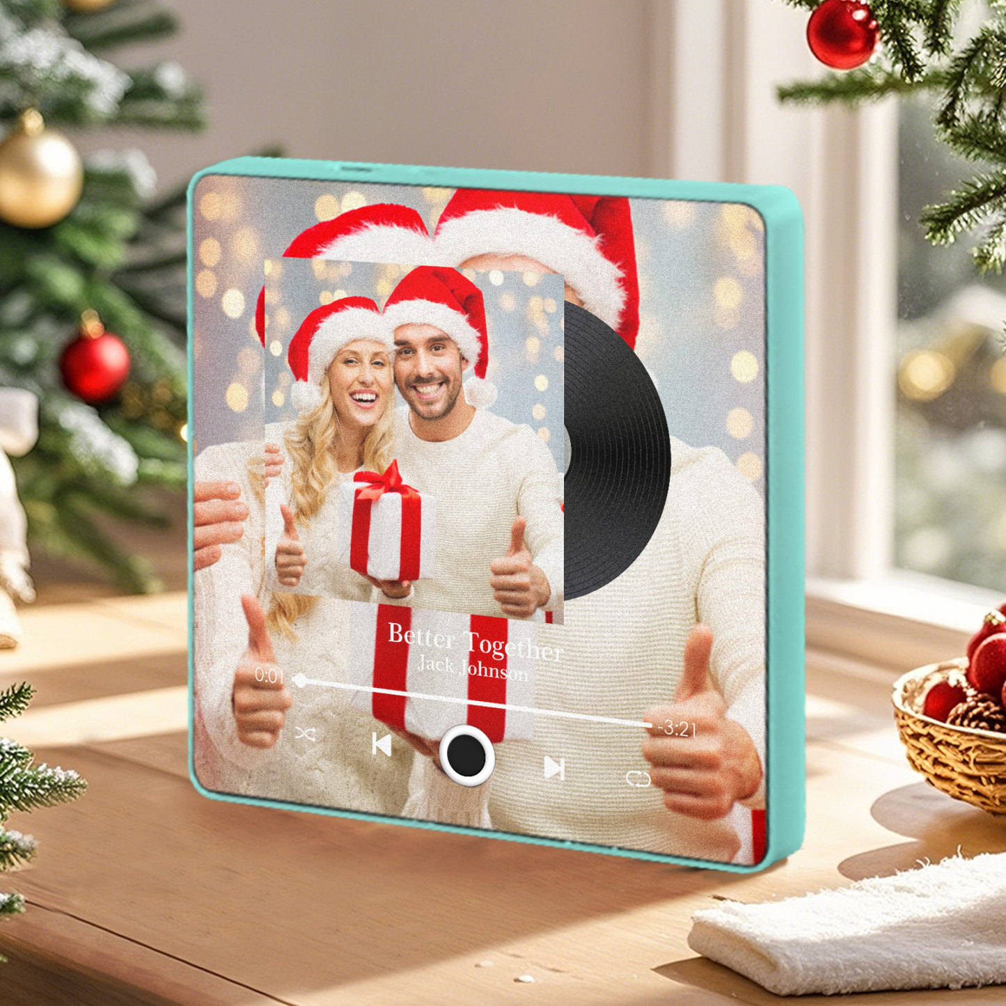 Customized Album Fridge Magnet Personalized Music Fridge Magnet Can Play Songs Christmas Gift - 