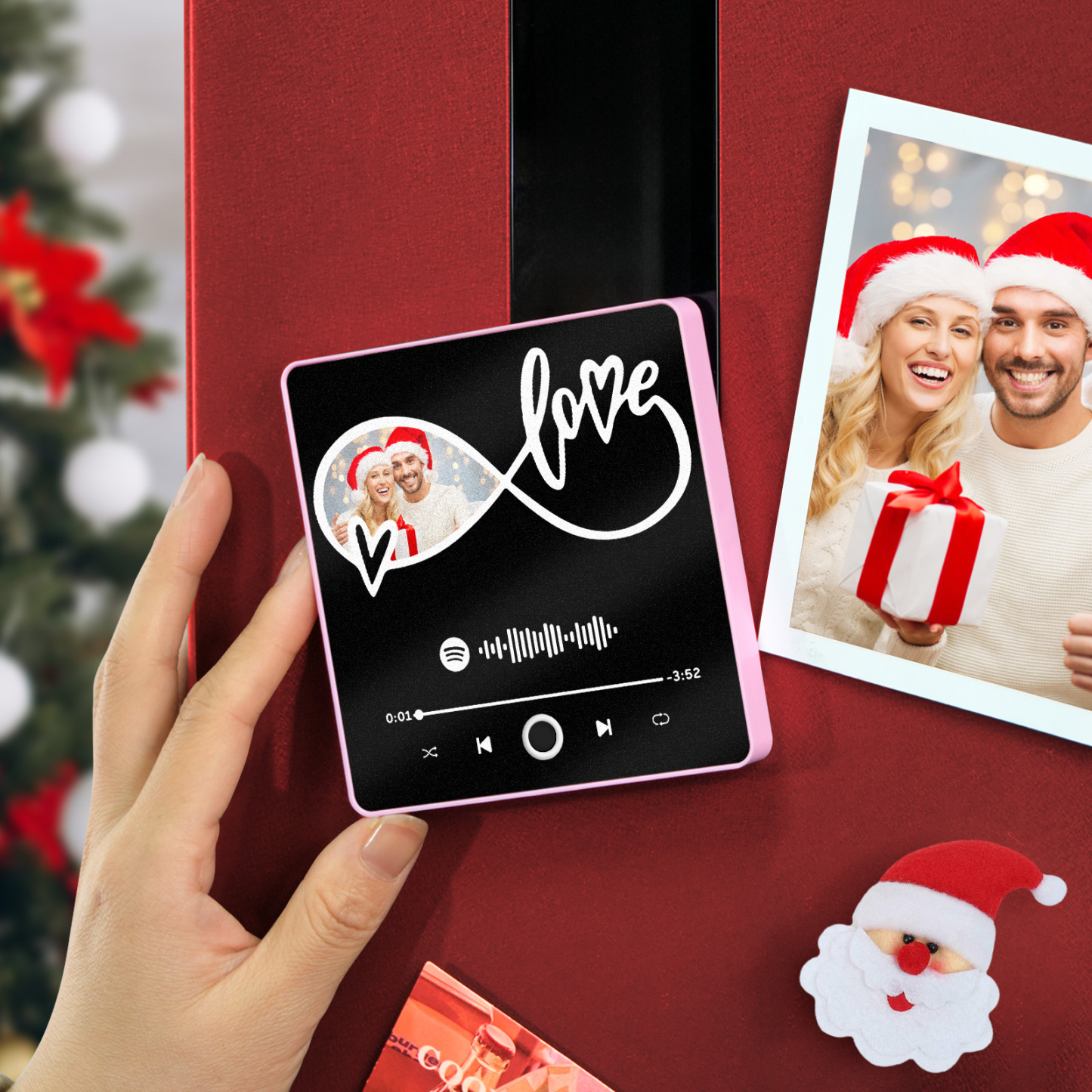 Customized Album Fridge Magnet Personalized Music Fridge Magnet Can Play Songs Christmas Gift - 