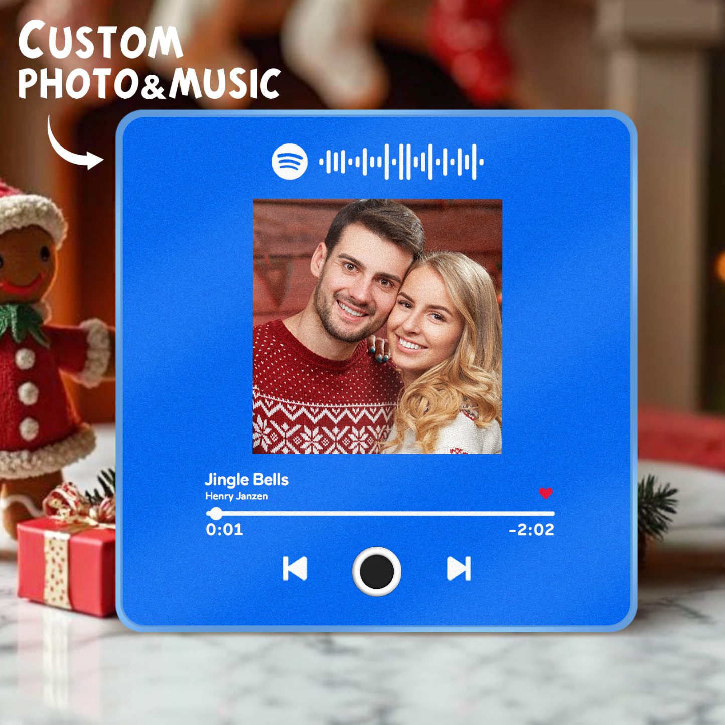 Customized Album Fridge Magnet Personalized Music Fridge Magnet Can Play Songs Christmas Gift - 