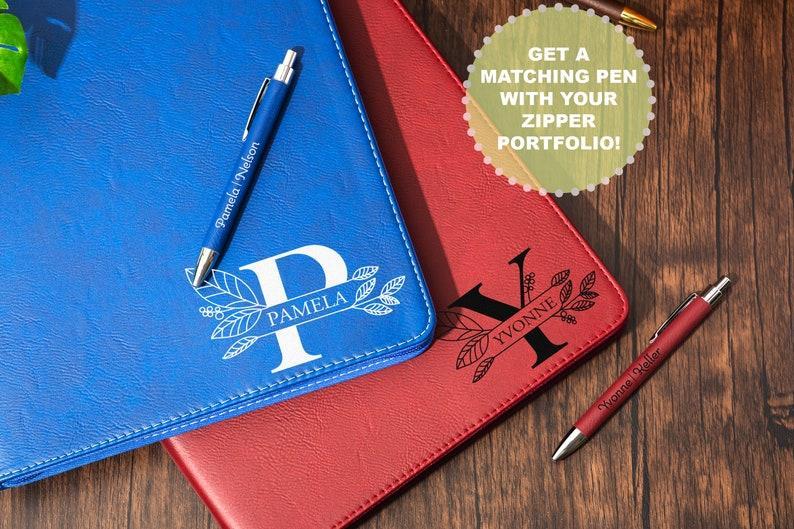 Custom Leather Gift Set, Personalized Portfolio With Pen, Appreciation Gift, Custom Company Gifts, Gift Set For Him, Custom Graduation Gifts
