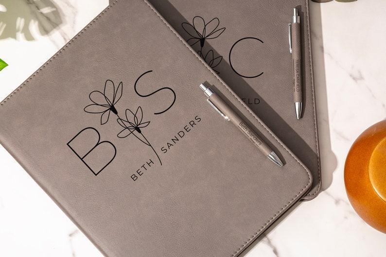Custom Leather Gift Set, Personalized Portfolio With Pen, Appreciation Gift, Custom Company Gifts, Gift Set For Him, Custom Graduation Gifts