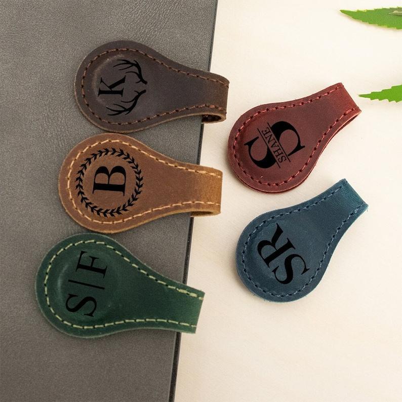 Personalized Leather Magnetic Bookmarks,Custom Name Leather Bookmark,Handmade Bookmark,Birthday Party Gift,Reader Gift for Him or Her