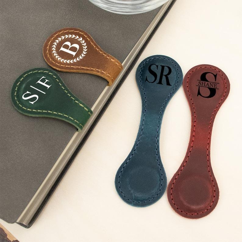 Personalized Leather Magnetic Bookmarks,Custom Name Leather Bookmark,Handmade Bookmark,Birthday Party Gift,Reader Gift for Him or Her