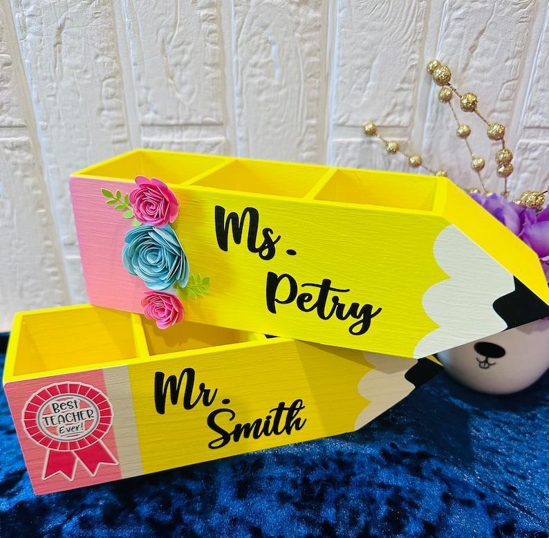 Teacher PenciHolder, Back To School Teacher Appreciation Gifts, Teacher Year End Gifts, Teacher Desk PenciHolder