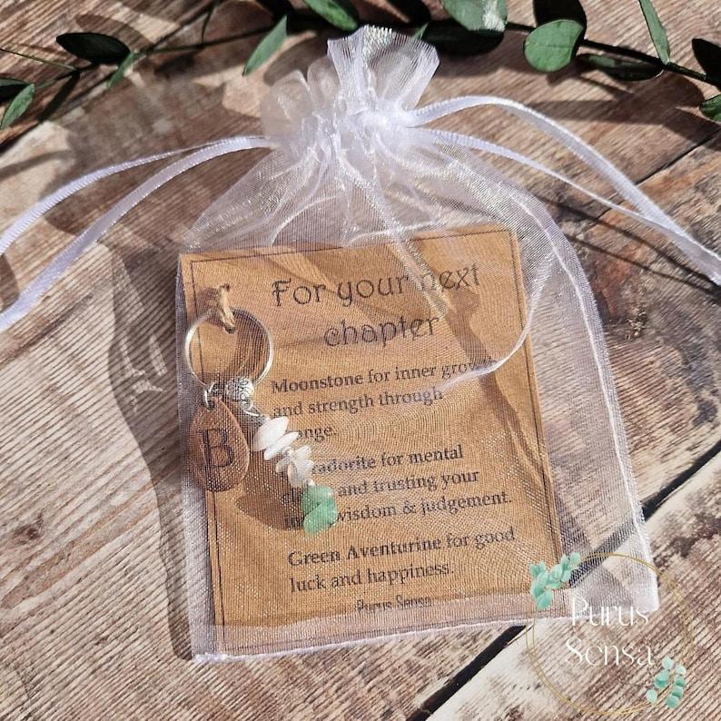 Personalized New CHAPTER. Crystal Gifts for Next Chapter Keychains Crystals for New Job / New School / Graduation / New Home / Custom Keyrings
