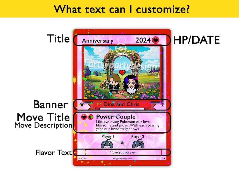 Custom Anniversary Card, Custom PokeCard, Custom Trading Card, Proposal Card, Anniversary, Wedding Card, TCG, Custom Trading card