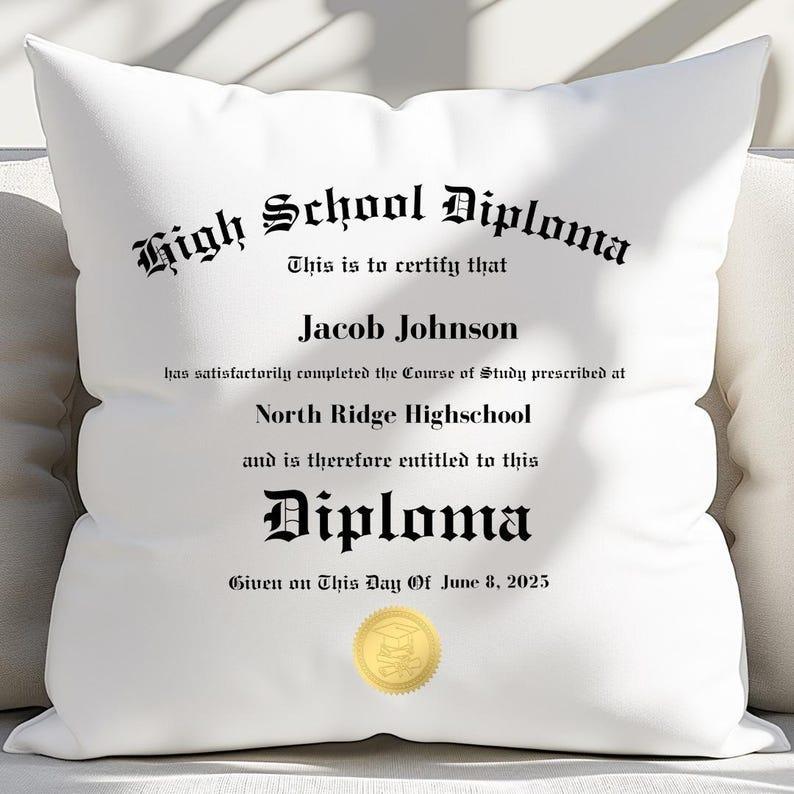 Graduation Pillow, Custom Graduation Gift, Grad Gift, Personalized keepsake, High School Senior Class, School  Celebration, School Memory
