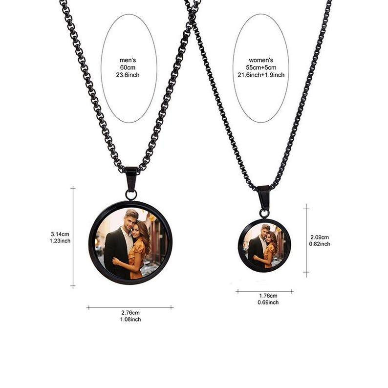 Custom Magic Photo Reveal Necklace Personalized Hidden Image Keepsake Heat-Activated Photo Keepsake Necklace Birthday Gifts for Her