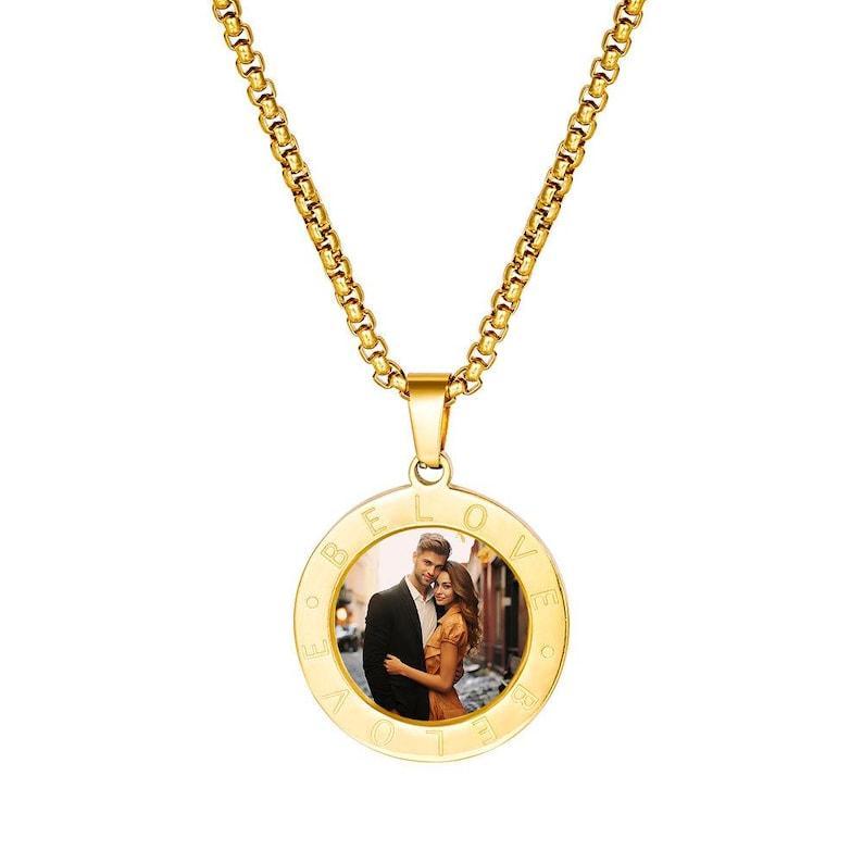 Custom Magic Photo Reveal Necklace Heat-Activated Hidden Image Locket Personalized Photo Necklace Gifts for Her