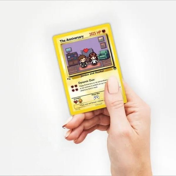 Custom Anniversary Pokemon Card Gift for Him or Her, Wedding or Valentine Card