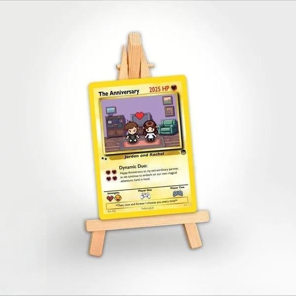 Custom Anniversary Pokemon Card Gift for Him or Her, Wedding or Valentine Card