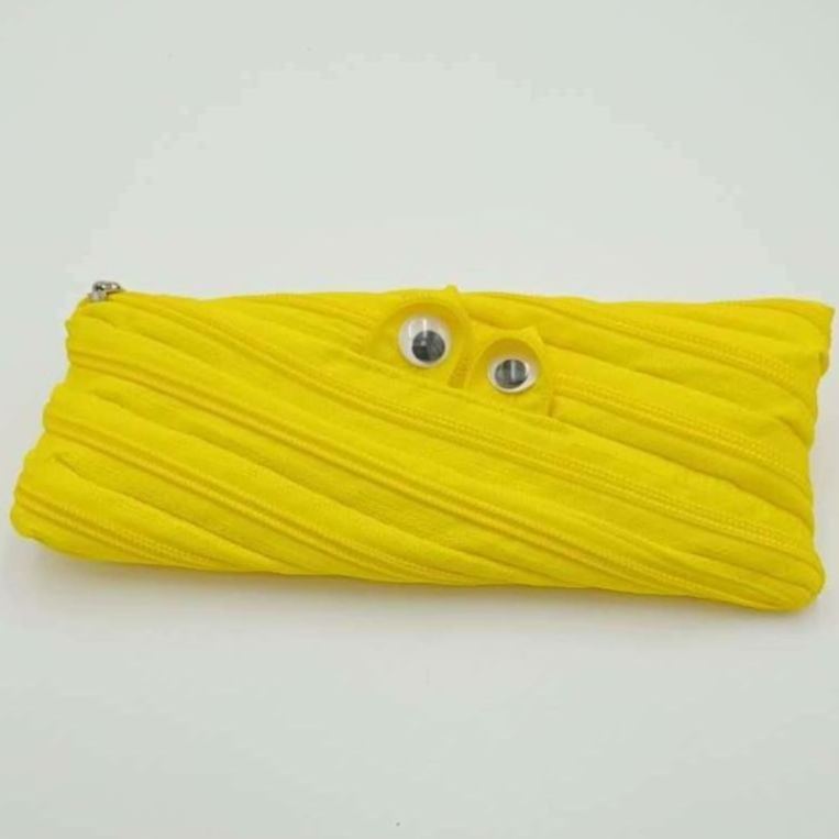 Cute Monster Zipper Pencil Case Funny Creative Student Pen Pouch - 