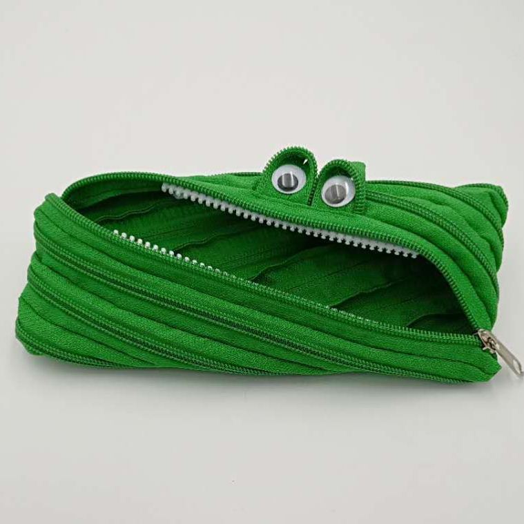 Cute Monster Zipper Pencil Case Funny Creative Student Pen Pouch - 