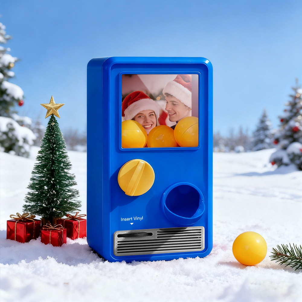 (Pre-Sale, Ships on 25/10) Personalized Music and Photo Music Gachapon Machine Custom Song Mini Record Box Retro Christmas Gifts for Her - 