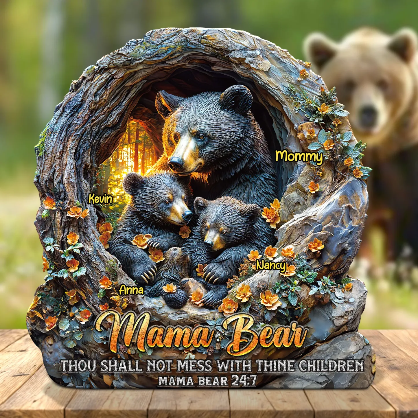Gifts for Mom Acrylic Plaque - Personalized Gifts For Mama Bear - 