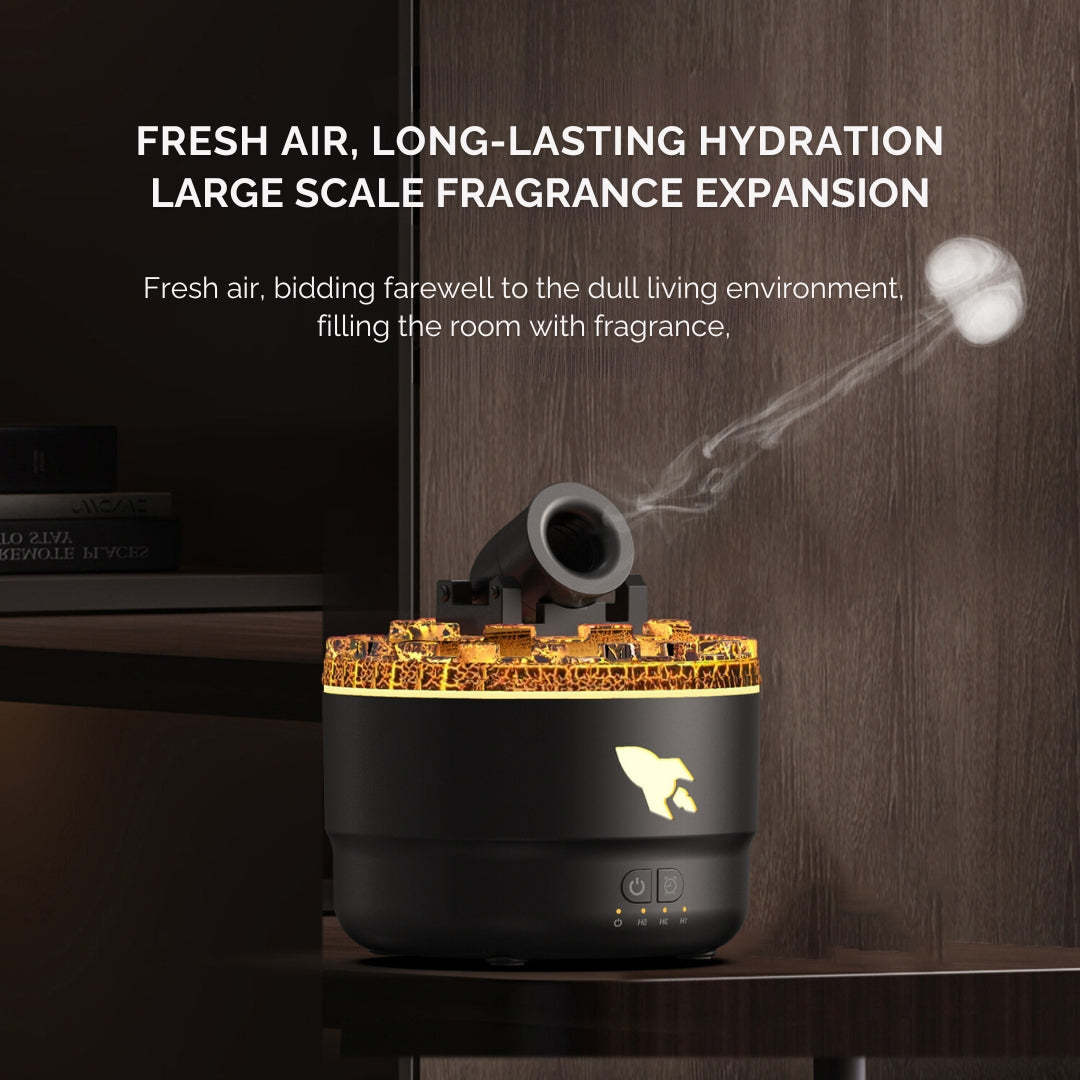 Volcano Fort Aromatherapy Diffuser, Smoke Ring Humidifier, Home Creative Smart Light and Shadow Essential Oil Diffuser - 