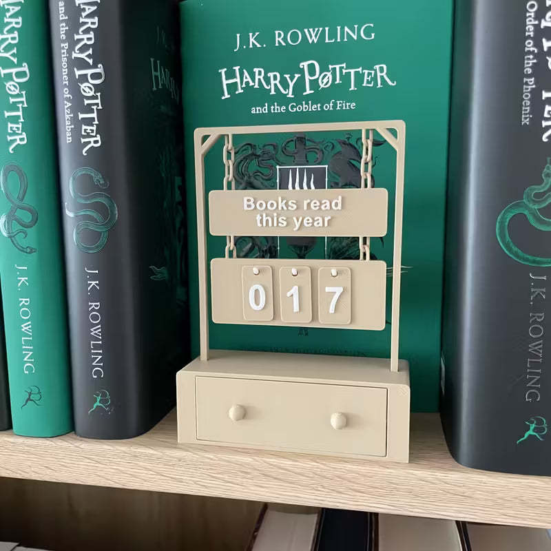 The "Books Read This Year" Counter - A Modern Minimalist Tracker for Your Shelf - 