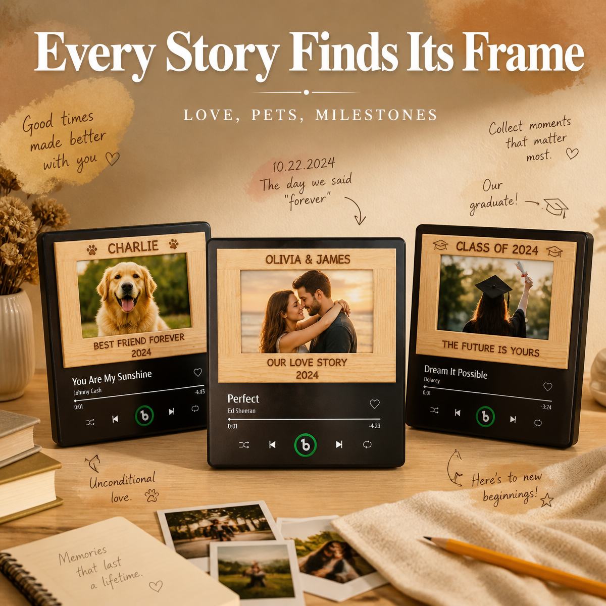 Custom Interactive Memory Music Fridge Magnet: Personalized Photo + Animated Playback UI for Kids’ Sports Milestones