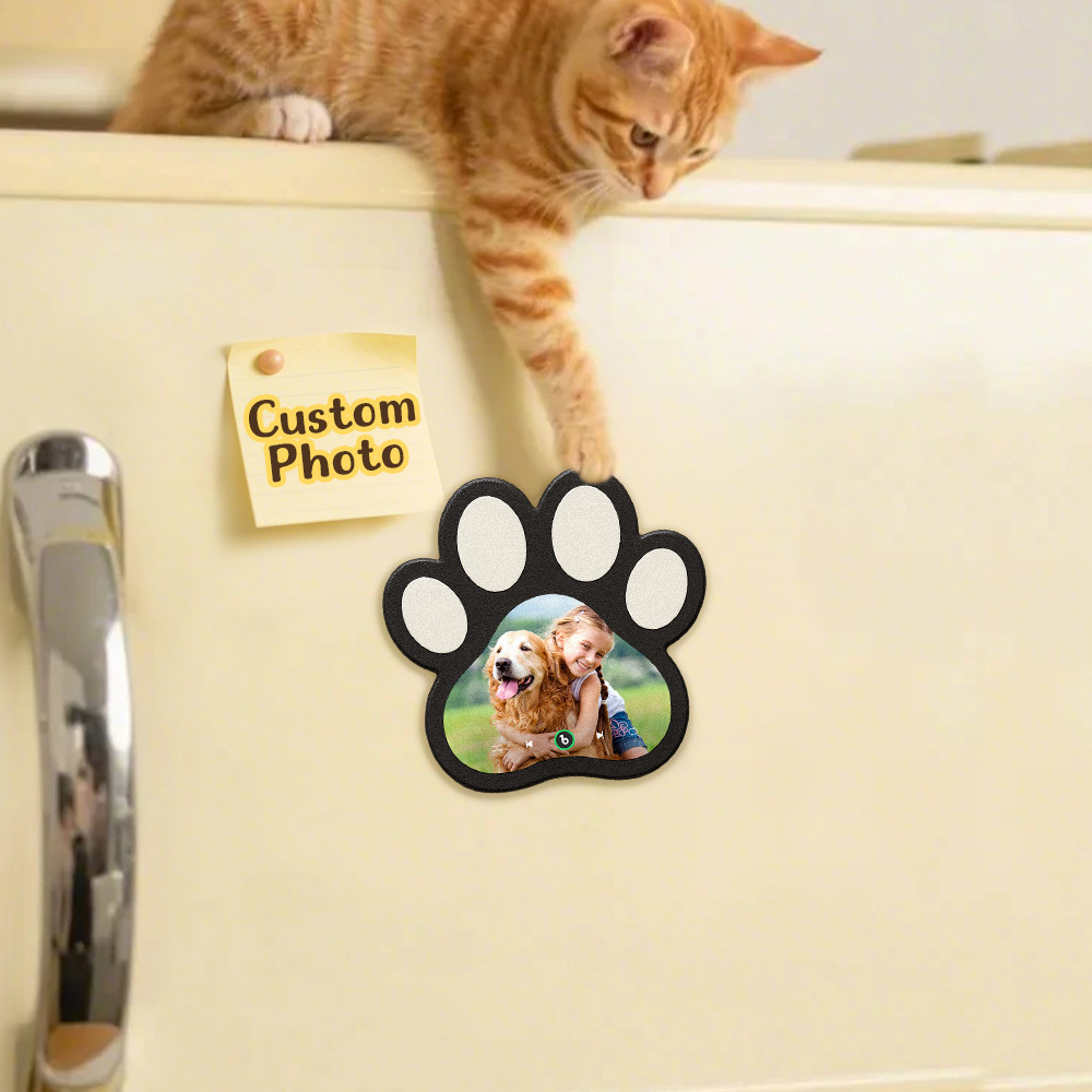 Custom Music Fridge Magnet Personalized Paw Print Song Magnets That Can Play Music Anniversary Gifts for Pet Lovers
