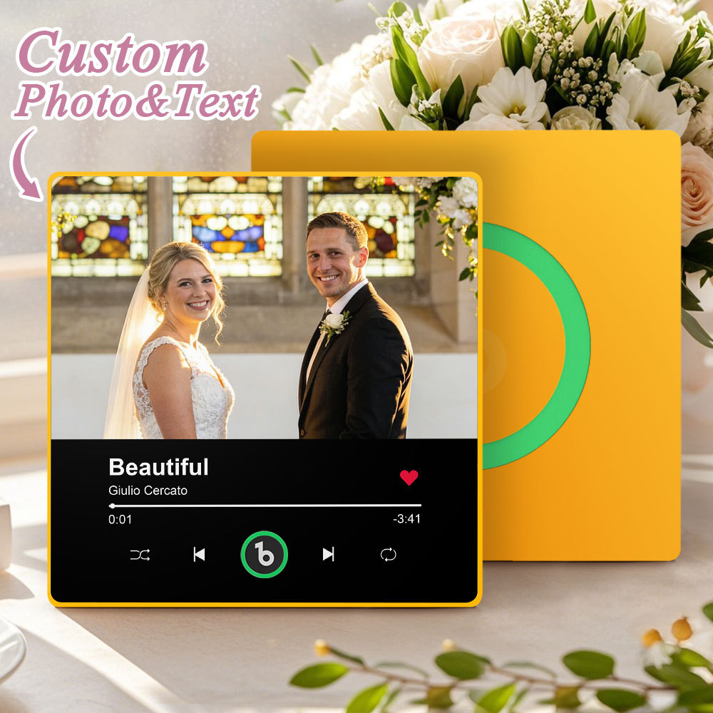 Personalized Photo Music Fridge Magnet Playable Song Keepsake Gift Wedding Gifts for Lover