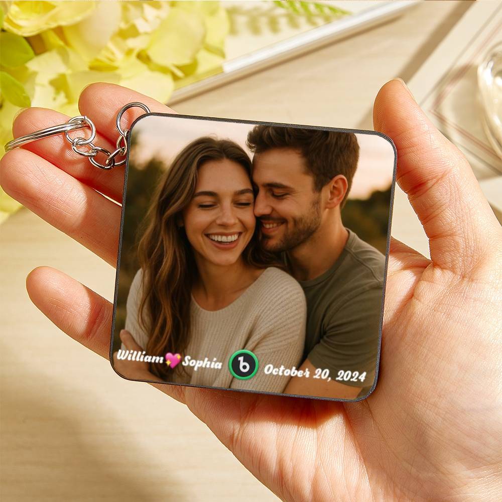 Personalized Mini Music Fridge Magnet Keychain With Name and Date Refrigerator Magnet Keyring Can Play Songs Anniversary Gifts