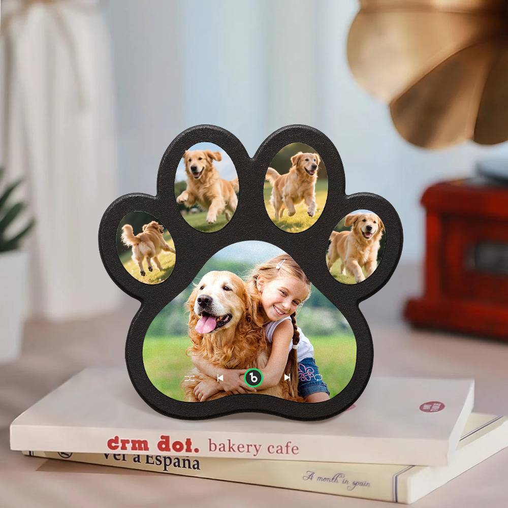 Custom Music Fridge Magnet Personalized Paw Print Song Magnets That Can Play Music Anniversary Gifts Memorial Gifts for Pet Lovers