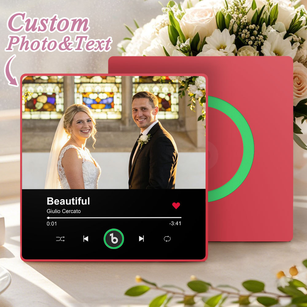 Personalized Photo Music Fridge Magnet Playable Song Keepsake Gift Wedding Gifts for Lover